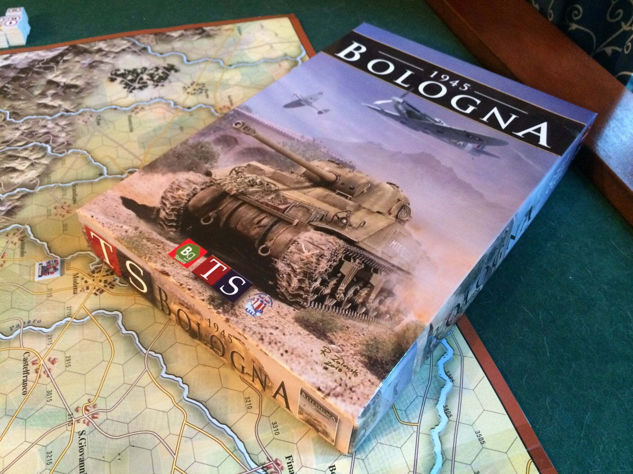 Mapa do Wojennej gry planszowej Bolonia 1945