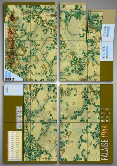 Twarda mapa do gry planszowej Falaise 1944