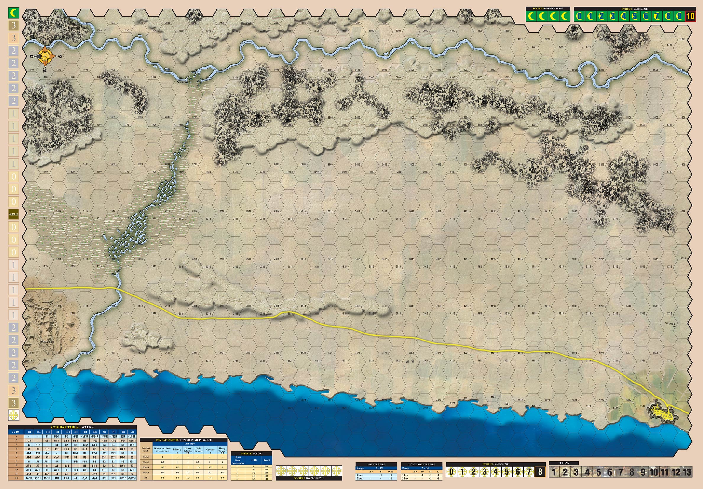 Mapa bitwy pod Arsuf 1191