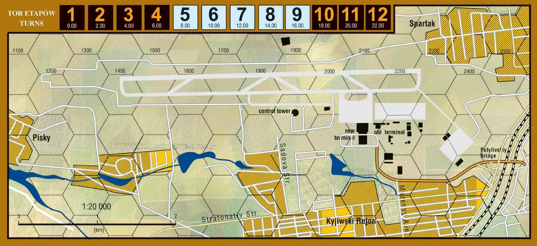 Mapa do gry wojennej Donieck 2022 na Ukrainie